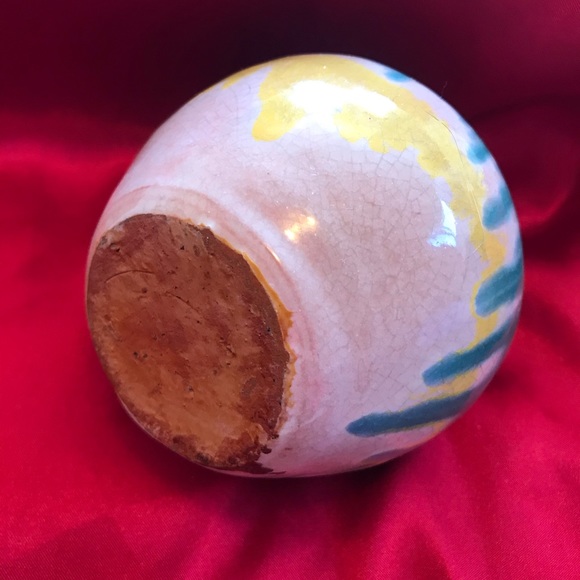 Home#8).  Glazed CERAMIC JAR  5” tall - Picture 2 of 4